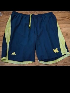 Adidas - Men's University of Michigan Navy Blue/Yellow 3XL Basketball Shorts